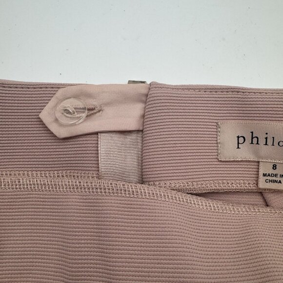 Philosophy Pencil Skirt Size 8 Light Blush Stretch Full Zip Back Bodycon Stretch - Picture 3 of 7